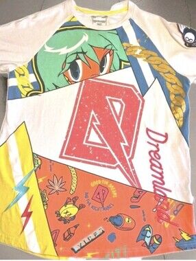 URUSEI YATSURA Dreamland Cut-n-Sew  Streetwear T-Shirt Adult Sz Med POP ART RARE